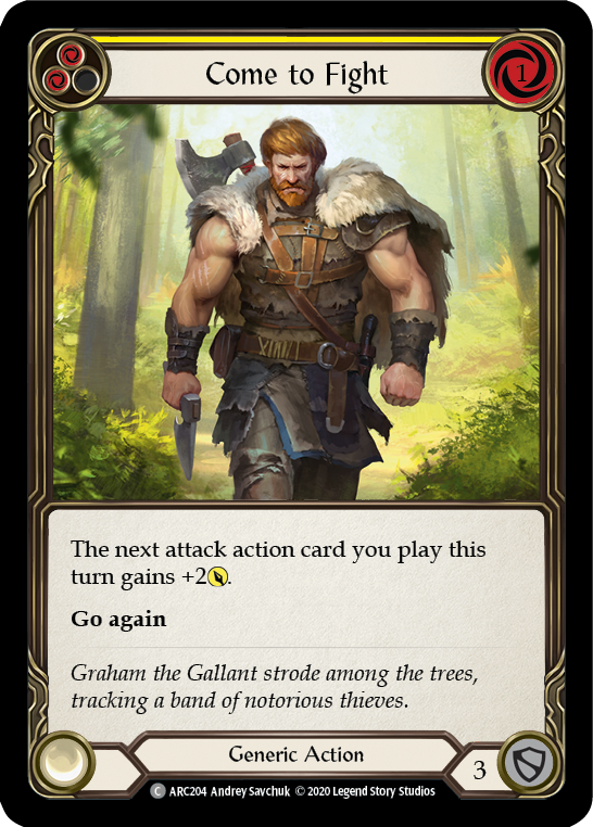 Come to Fight (Yellow) [U-ARC204] (Arcane Rising Unlimited)  Unlimited Rainbow Foil | Good Games Morley