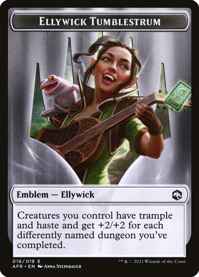 Dog Illusion // Ellywick Tumblestrum Emblem Double-Sided Token [Dungeons & Dragons: Adventures in the Forgotten Realms Tokens] | Good Games Morley