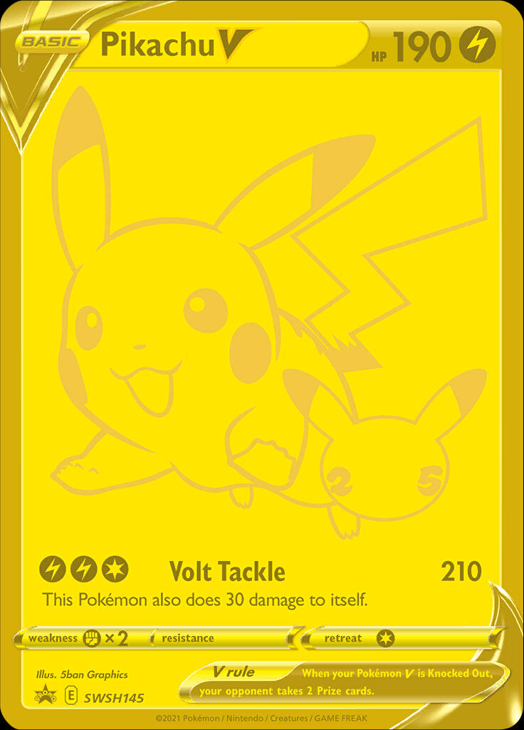 Pikachu V (SWSH145) (Celebrations) [Sword & Shield: Black Star Promos] | Good Games Morley