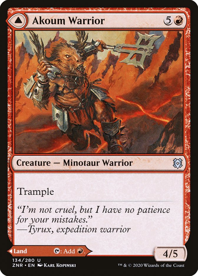 Akoum Warrior // Akoum Teeth 134 (Zendikar Rising)  - Foil | Good Games Morley