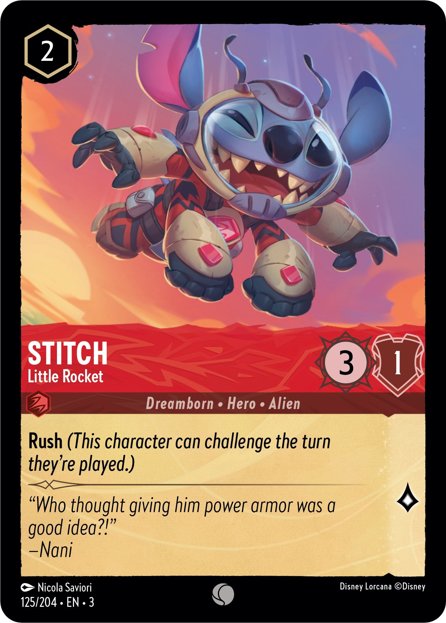 Stitch - Little Rocket (125/204) [Into the Inklands] | Good Games Morley
