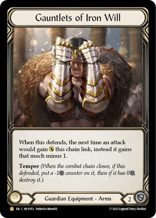 Gauntlets of Iron Will [HVY053] (Heavy Hitters)  Cold Foil | Good Games Morley