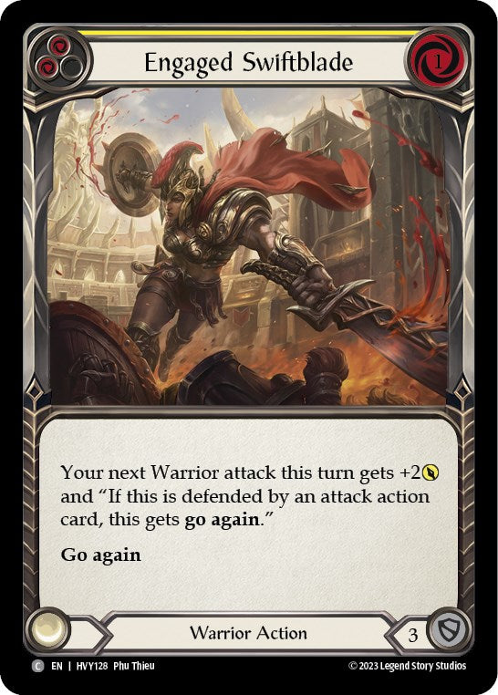 Engaged Swiftblade (Yellow) [HVY128] (Heavy Hitters)  Rainbow Foil | Good Games Morley