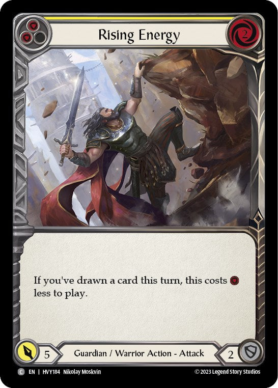 Rising Energy (Yellow) [HVY184] (Heavy Hitters)  Rainbow Foil | Good Games Morley