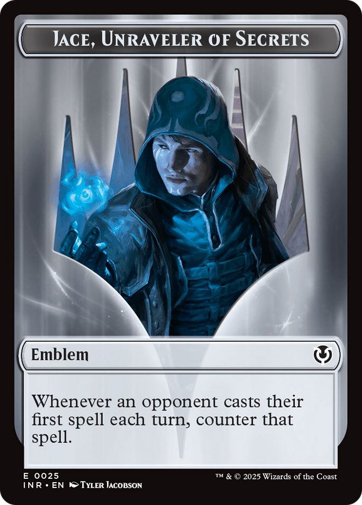 Human Wizard // Emblem - Jace, Unraveler of Secrets Double-Sided Token [Innistrad Remastered Tokens] | Good Games Morley