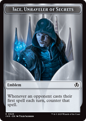 Human Wizard // Emblem - Jace, Unraveler of Secrets Double-Sided Token [Innistrad Remastered Tokens] | Good Games Morley