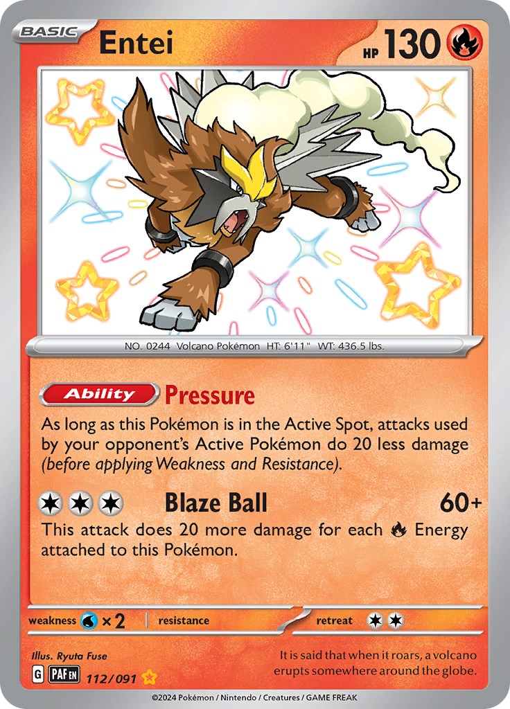 Entei (112/091) [Scarlet & Violet: Paldean Fates] | Good Games Morley