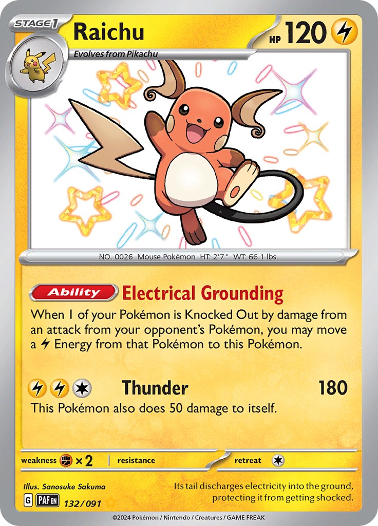 Raichu (132/091) [Scarlet & Violet: Paldean Fates] | Good Games Morley