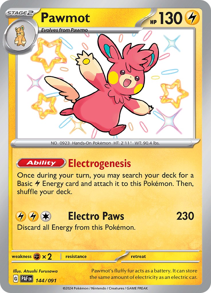 Pawmot (144/091) [Scarlet & Violet: Paldean Fates] | Good Games Morley