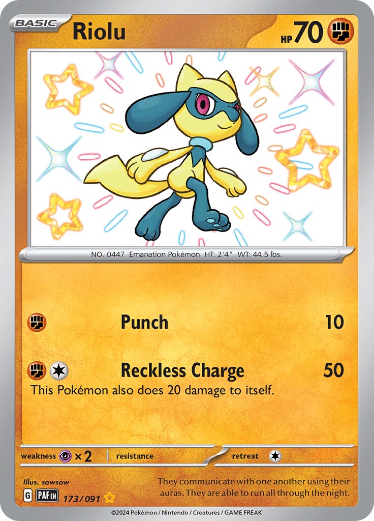 Riolu (173/091) [Scarlet & Violet: Paldean Fates] | Good Games Morley