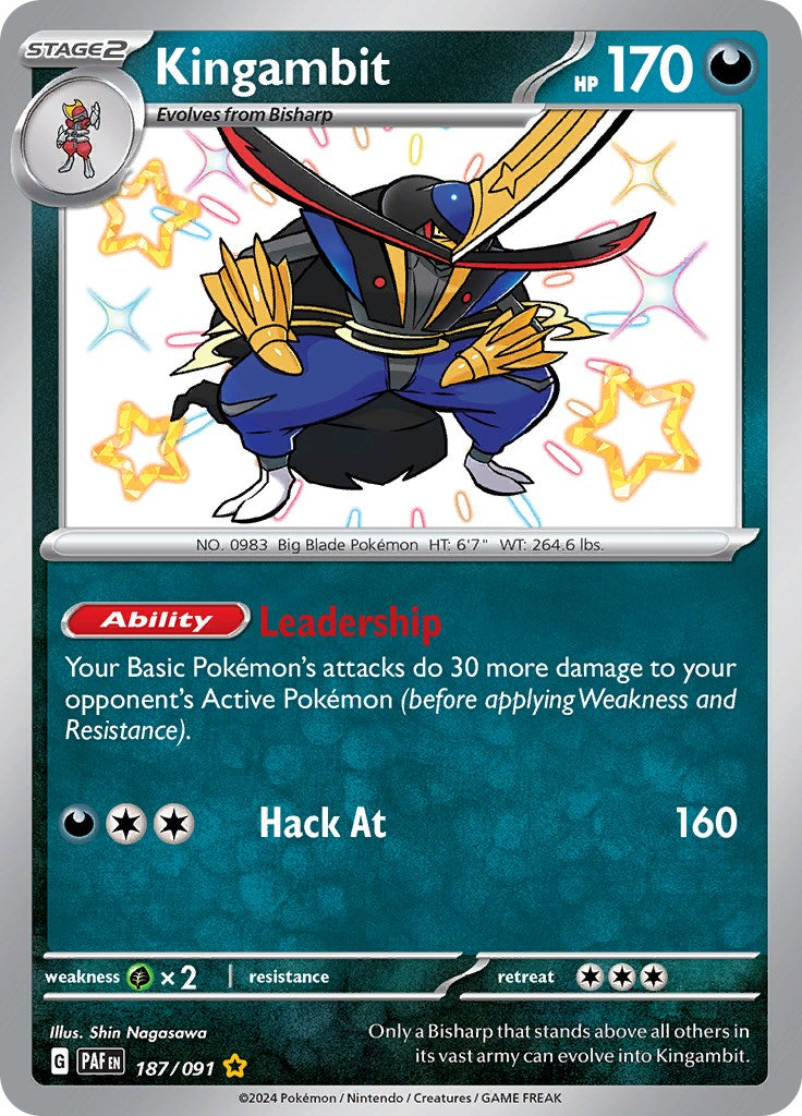 Kingambit (187/091) [Scarlet & Violet: Paldean Fates] | Good Games Morley
