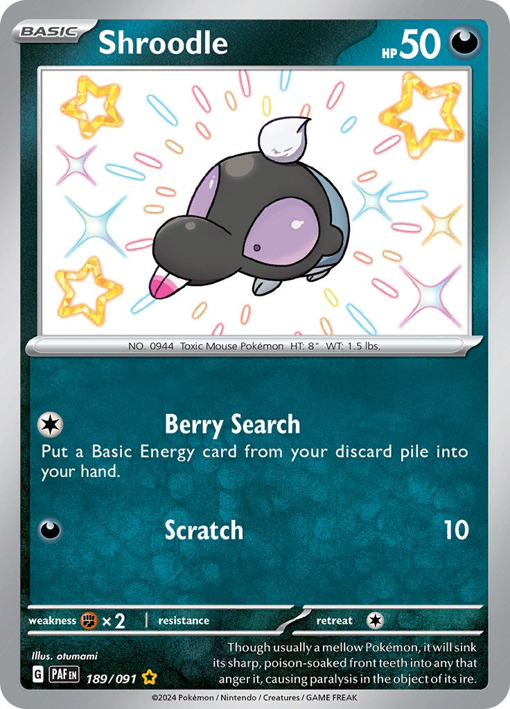 Shroodle (189/091) [Scarlet & Violet: Paldean Fates] | Good Games Morley
