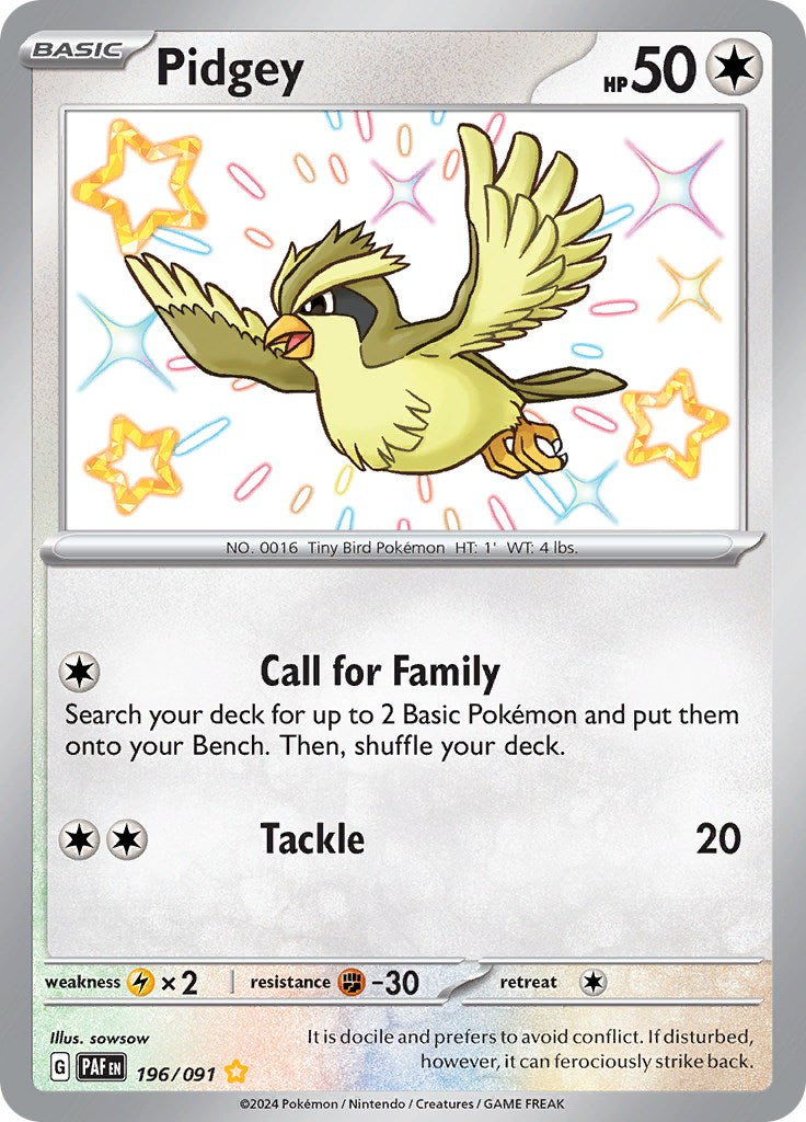 Pidgey (196/091) [Scarlet & Violet: Paldean Fates] | Good Games Morley