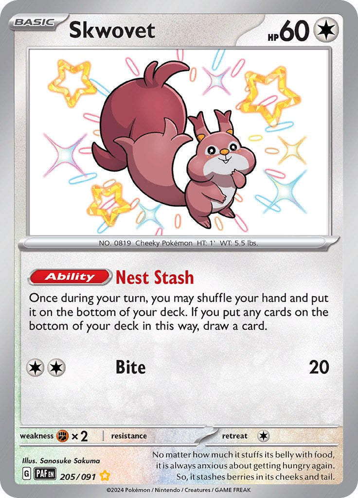 Skwovet (205/091) [Scarlet & Violet: Paldean Fates] | Good Games Morley