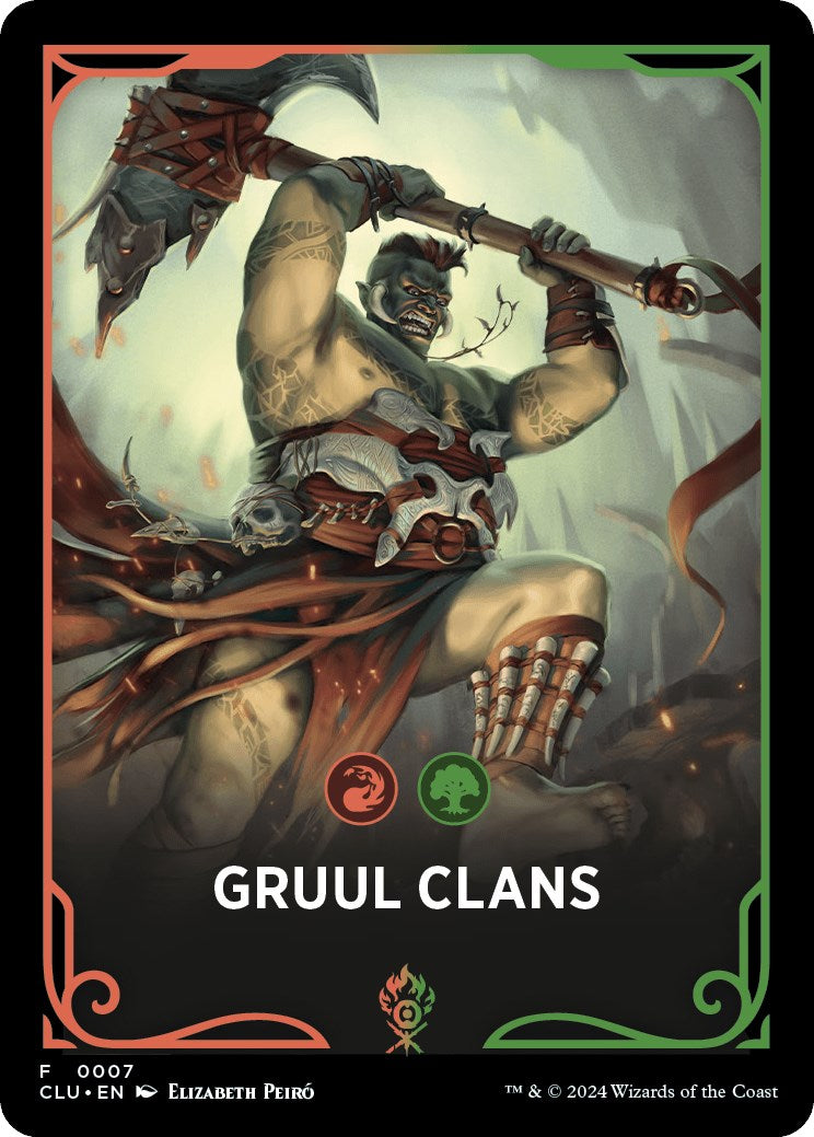Gruul Clans Theme Card [Ravnica: Clue Edition Tokens] | Good Games Morley