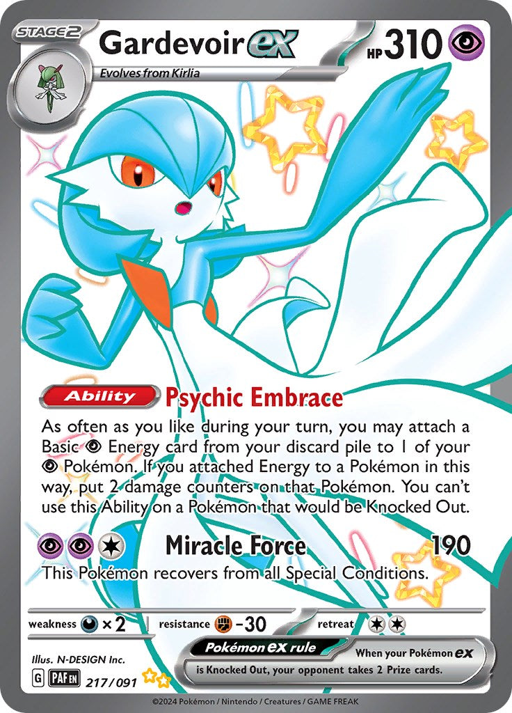 Gardevoir ex (217/091) [Scarlet & Violet: Paldean Fates] | Good Games Morley