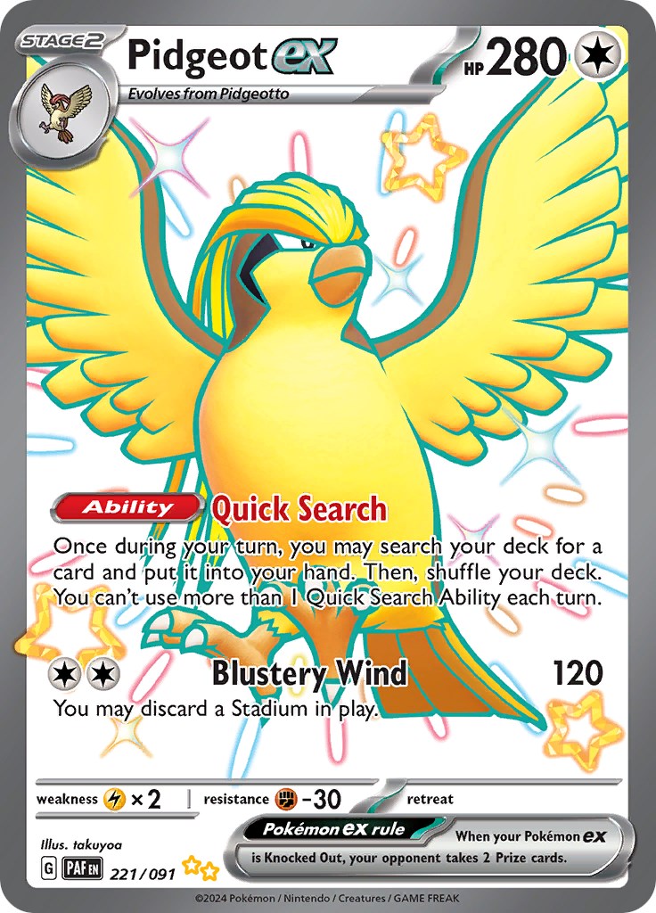 Pidgeot ex (221/091) [Scarlet & Violet: Paldean Fates] | Good Games Morley
