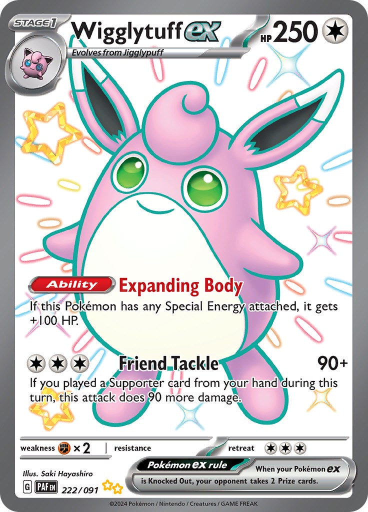 Wigglytuff ex (222/091) [Scarlet & Violet: Paldean Fates] | Good Games Morley