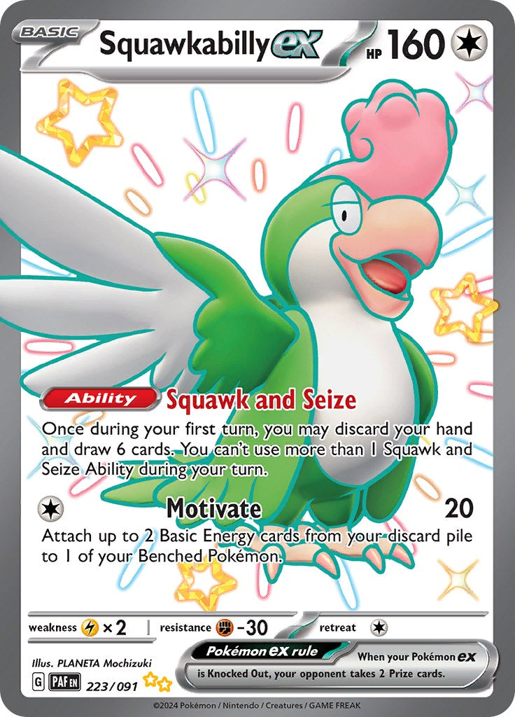Squawkabilly ex (223/091) [Scarlet & Violet: Paldean Fates] | Good Games Morley