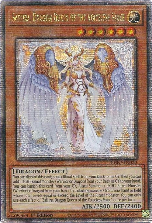 Saffira, Dragon Queen of the Voiceless Voice [PHNI-EN020] Quarter Century Secret Rare | Good Games Morley