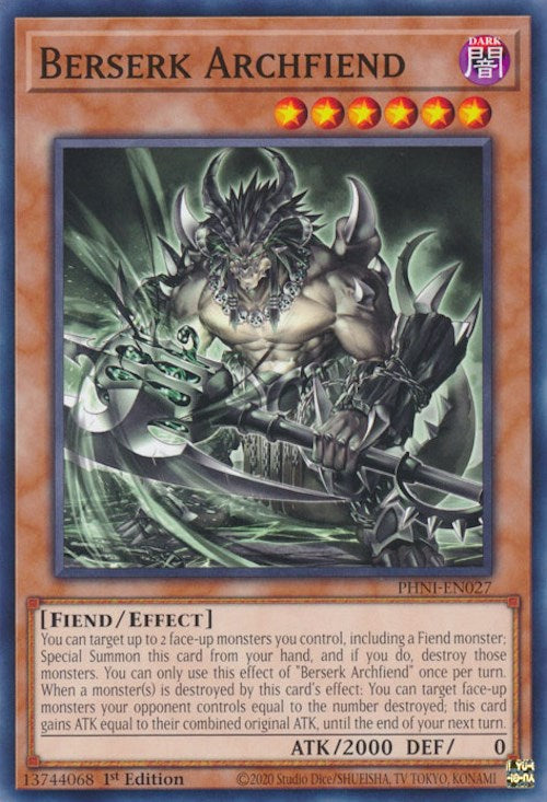 Berserk Archfiend [PHNI-EN027] Common | Good Games Morley
