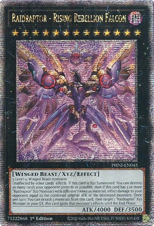 Raidraptor - Rising Rebellion Falcon [PHNI-EN045] Quarter Century Secret Rare | Good Games Morley