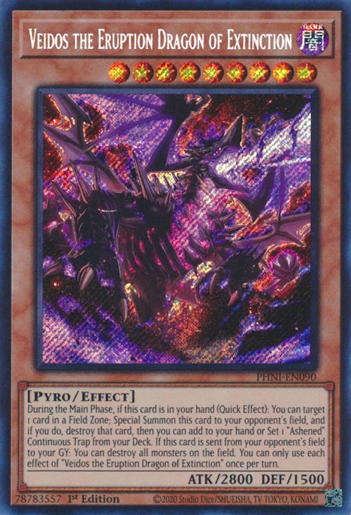 Veidos the Eruption Dragon of Extinction [PHNI-EN090] Secret Rare | Good Games Morley