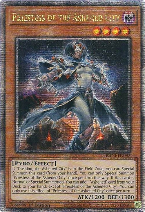 Priestess of the Ashened City [PHNI-EN093] Quarter Century Secret Rare | Good Games Morley