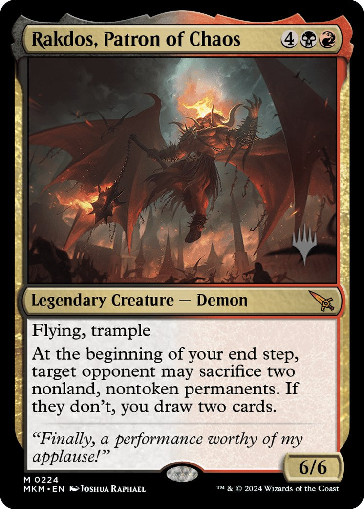 Rakdos, Patron of Chaos (Promo Pack) [Murders at Karlov Manor Promos] | Good Games Morley
