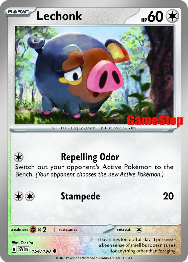Lechonk (154/198) (GameStop Promo) [Scarlet & Violet: Base Set] | Good Games Morley