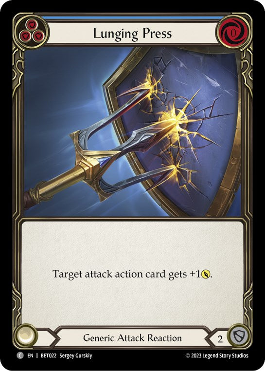 Lunging Press (Blue) [BET022] (Heavy Hitters Betsy Blitz Deck) | Good Games Morley