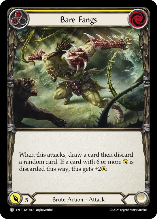 Bare Fangs (Yellow) [KYO017] (Heavy Hitters Kayo Blitz Deck) | Good Games Morley