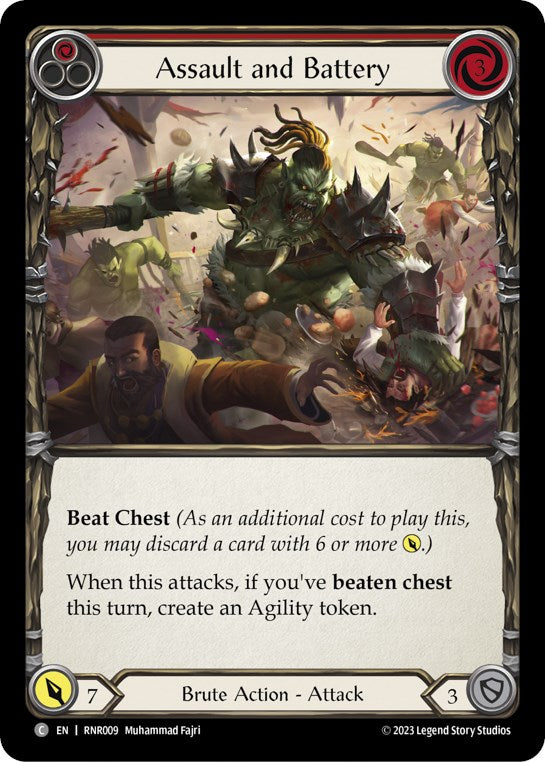 Assault and Battery (Red) [RNR009] (Rhinar Hero Deck) | Good Games Morley