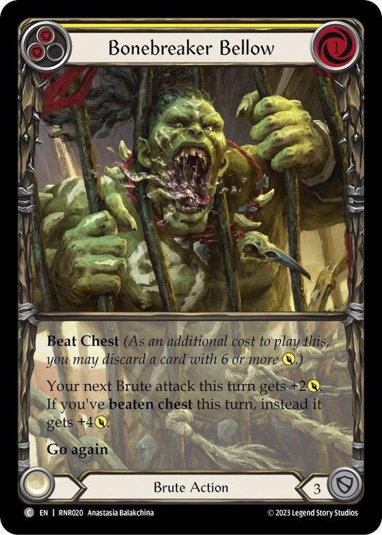 Bonebreaker Bellow (Yellow) [RNR020] (Rhinar Hero Deck) | Good Games Morley