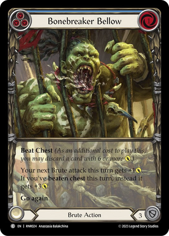 Bonebreaker Bellow (Blue) [RNR024] (Rhinar Hero Deck) | Good Games Morley