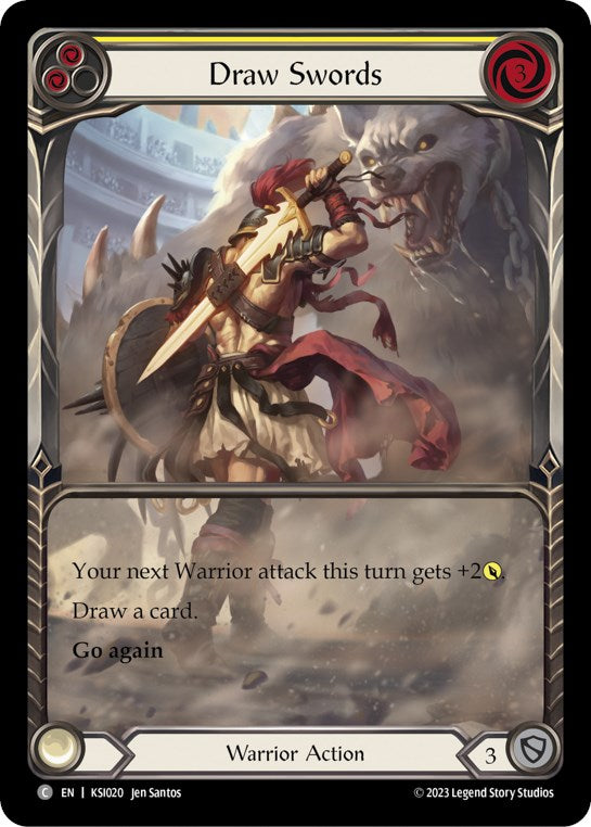 Draw Swords (Yellow) [KSI020] (Heavy Hitters Kassai Blitz Deck) | Good Games Morley