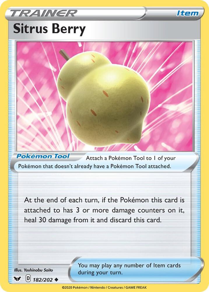 Sitrus Berry 182/202 (SWSH01: Sword & Shield Base Set)  | Good Games Morley