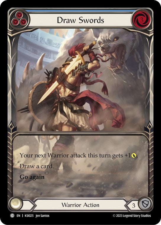 Draw Swords (Blue) [KSI025] (Heavy Hitters Kassai Blitz Deck) | Good Games Morley