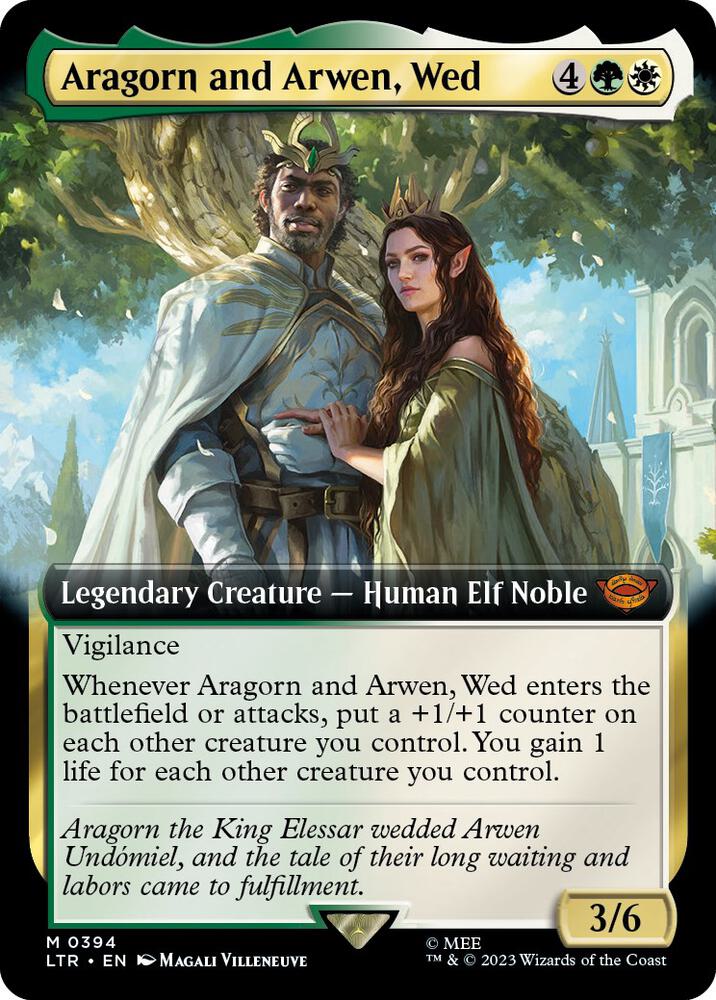 Aragorn and Arwen, Wed 394/281 (Universes Beyond: The Lord of the Rings: Tales of Middle-earth)  - Extended Art | Good Games Morley