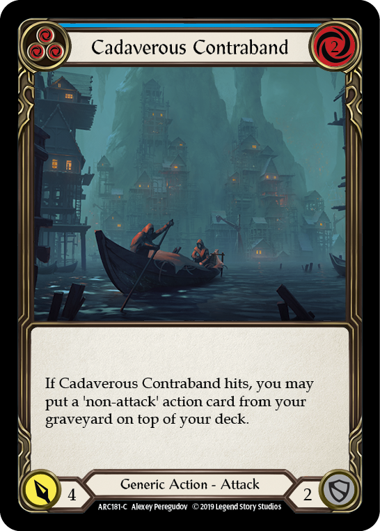 Cadaverous Contraband (Blue) [ARC181-C] (Arcane Rising)  1st Edition Rainbow Foil | Good Games Morley