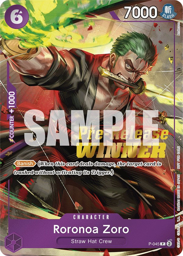 Roronoa Zoro (OP-06 Pre-Release Tournament) [Winner] [One Piece Promotion Cards] | Good Games Morley