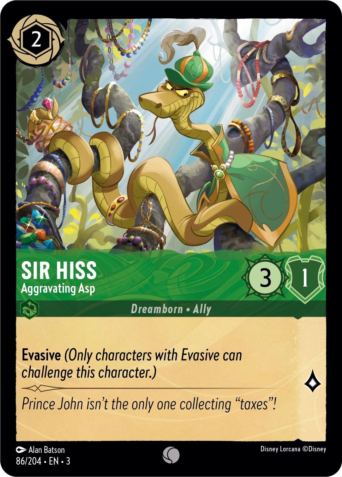 Sir Hiss - Aggravating Asp (86/204) [Into the Inklands] | Good Games Morley