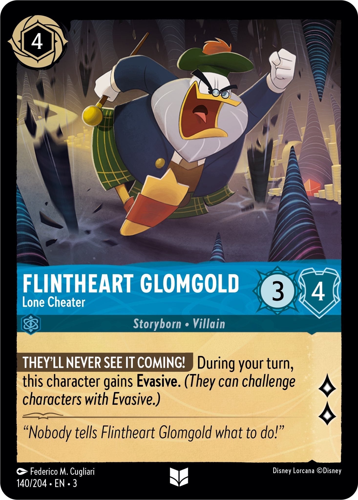 Flintheart Glomgold - Lone Cheater (140/204) [Into the Inklands] | Good Games Morley