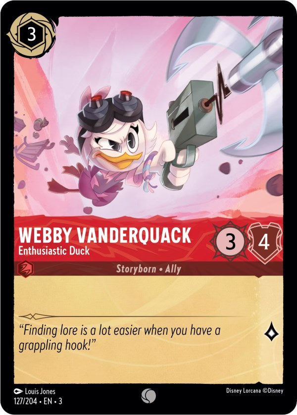 Webby Vanderquack - Enthusiastic Duck (127/204) [Into the Inklands] | Good Games Morley