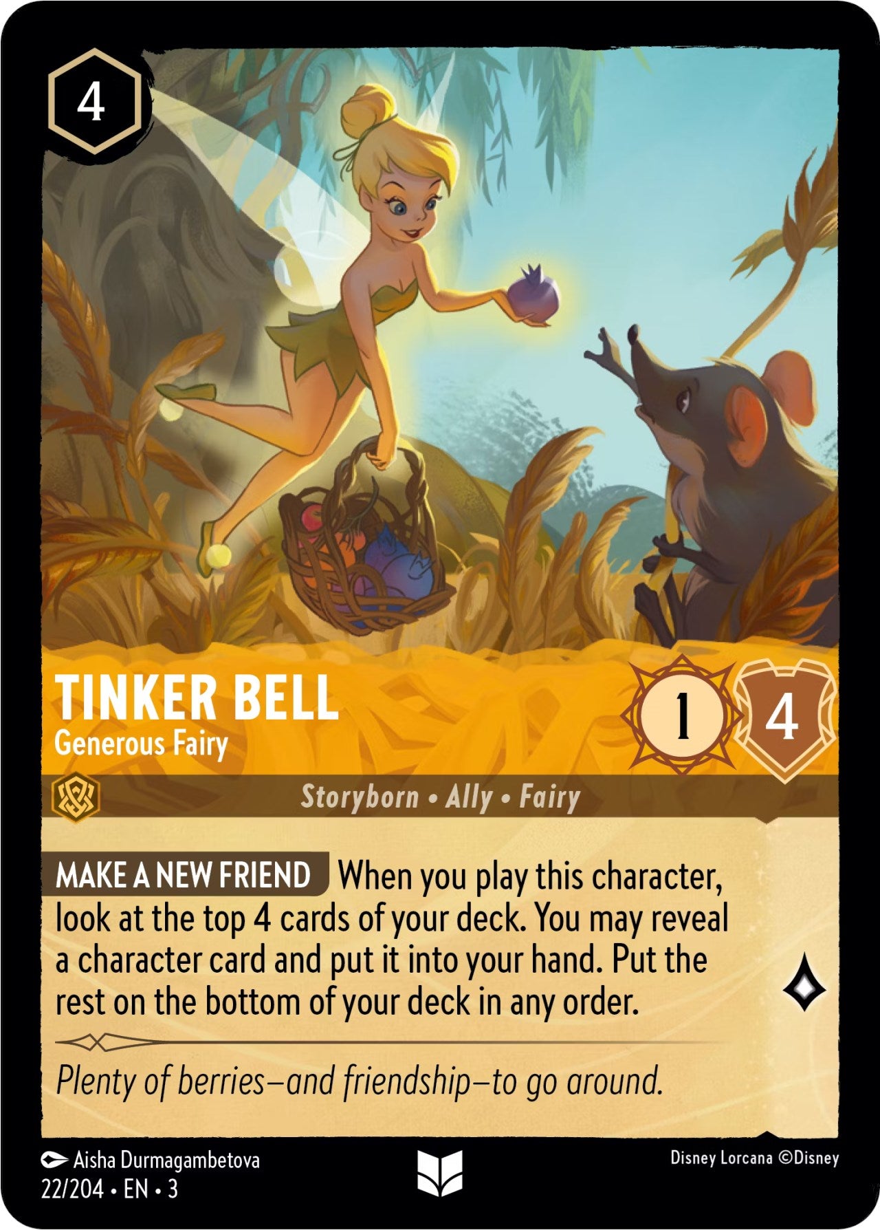 Tinker Bell - Generous Fairy (22/204) [Into the Inklands] | Good Games Morley