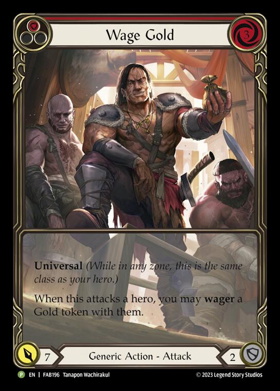 Wage Gold (Red) [FAB196] (Promo)  Rainbow Foil | Good Games Morley