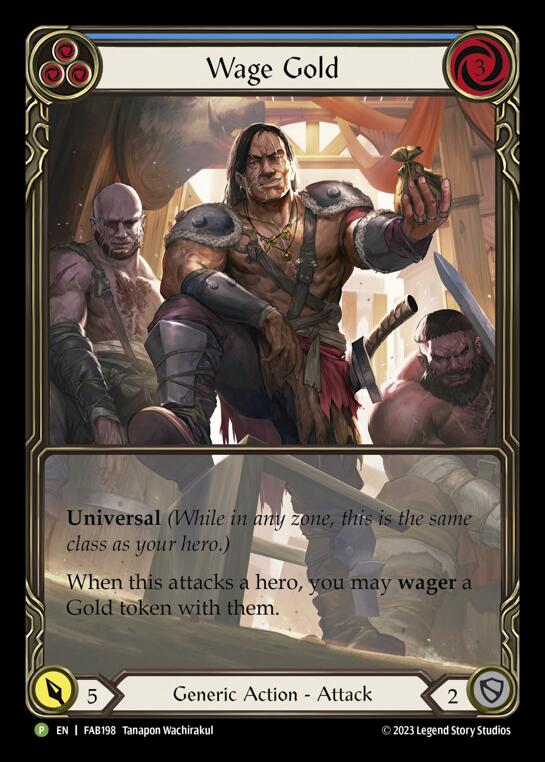 Wage Gold (Blue) [FAB198] (Promo)  Rainbow Foil | Good Games Morley