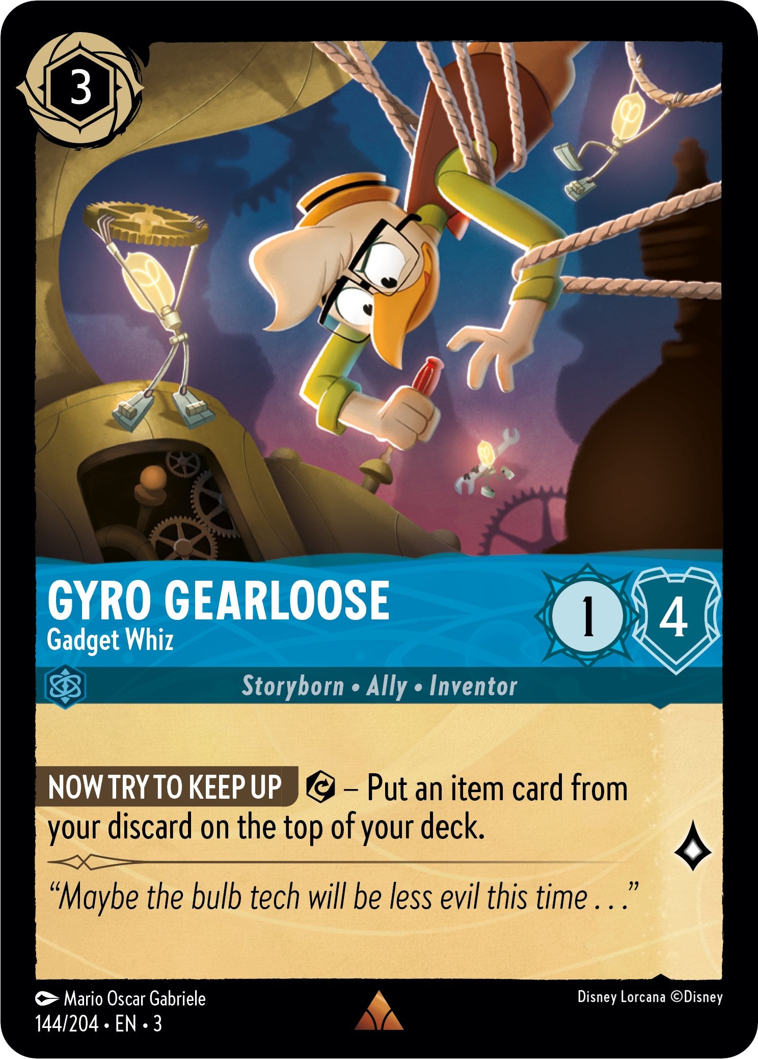 Gyro Gearloose - Gadget Whiz (144//204) [Into the Inklands] | Good Games Morley