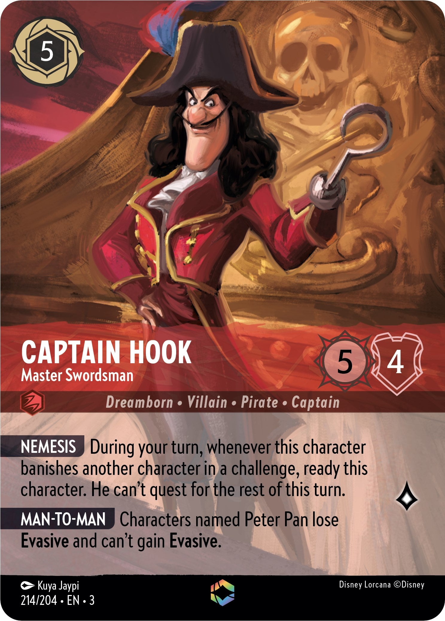 Captain Hook - Master Swordsman (Enchanted) (214/204) [Into the Inklands] | Good Games Morley
