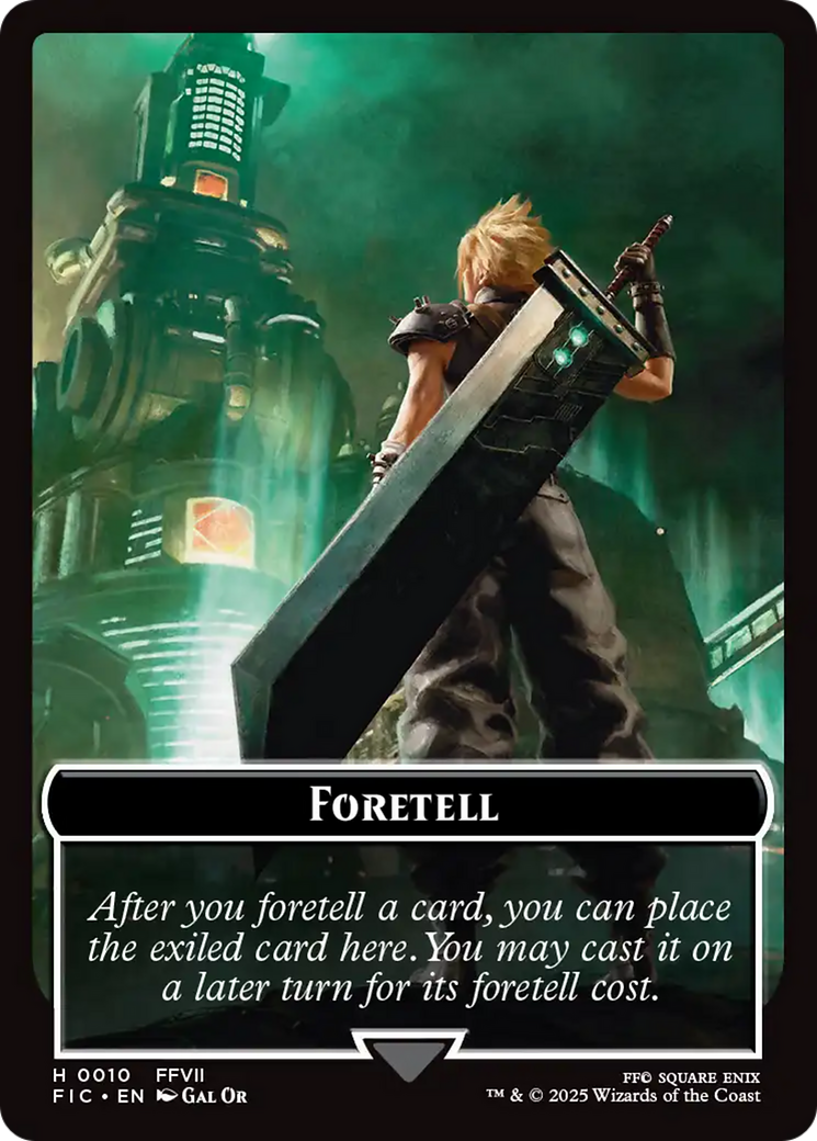 Foretell // Treasure Double-Sided Token (Surge Foil) [FINAL FANTASY Commander Tokens] | Good Games Morley